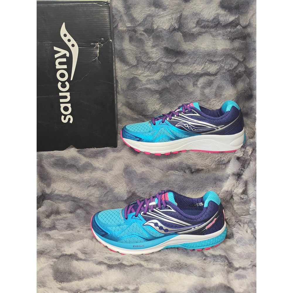 NWB Saucony Ride 9 Womens Running Shoes Blue & Pink S10320-2 Size 8 Narrow‎